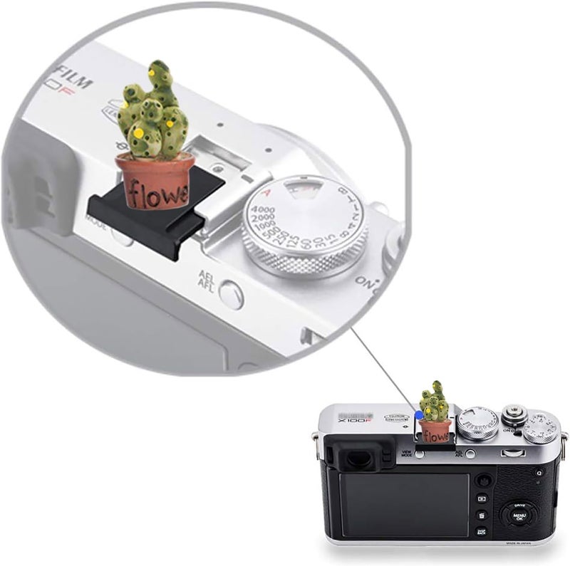 MENGSOOD Camera Hot Shoe Cover, Plants Cactus Hot Shoe Cap, Hot Shoe Protector Compatible with Sony Fujifilm Fuji Canon Nikon Pentax Leical Panasonic (2pcs Friend Flower) - Image 4